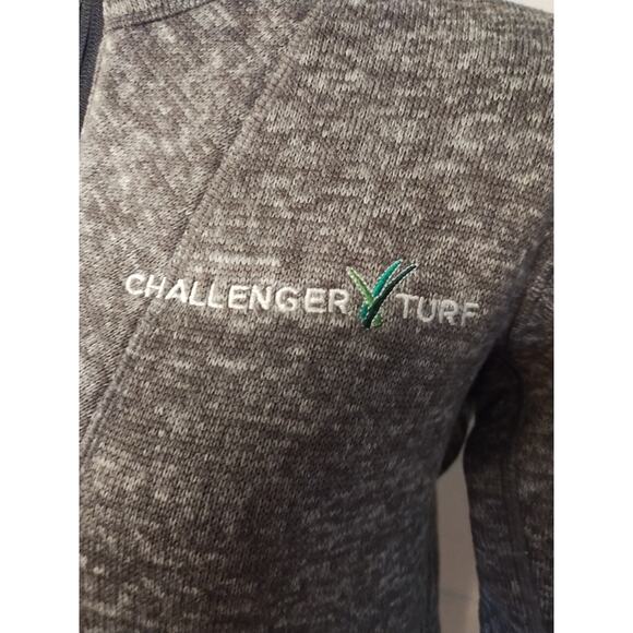 Women's Antigua Gray/Black Half Zip Pullover Jacket Challenger Turf Logo Size L - Picture 3 of 9